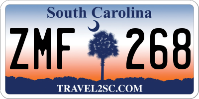 SC license plate ZMF268