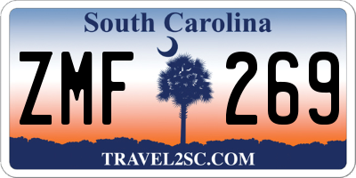 SC license plate ZMF269