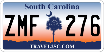 SC license plate ZMF276