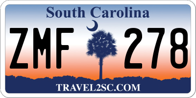 SC license plate ZMF278