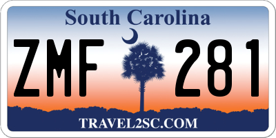 SC license plate ZMF281