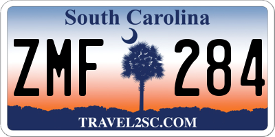 SC license plate ZMF284