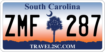 SC license plate ZMF287