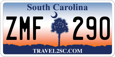 SC license plate ZMF290