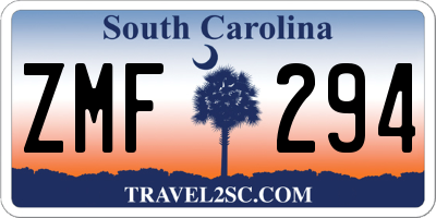 SC license plate ZMF294