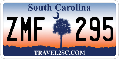 SC license plate ZMF295