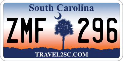 SC license plate ZMF296