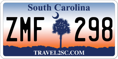 SC license plate ZMF298