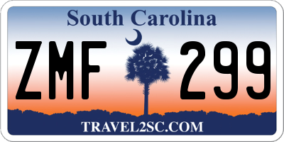 SC license plate ZMF299