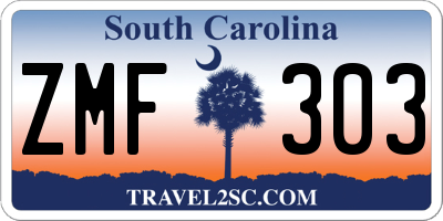 SC license plate ZMF303