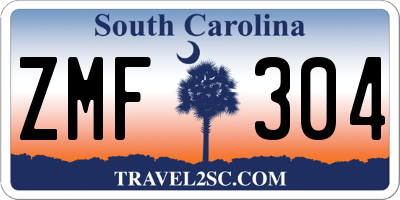 SC license plate ZMF304