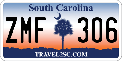 SC license plate ZMF306