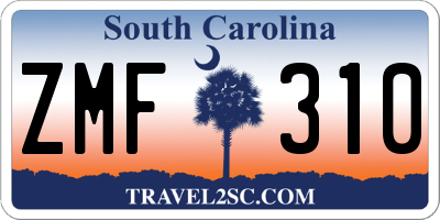 SC license plate ZMF310