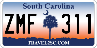 SC license plate ZMF311