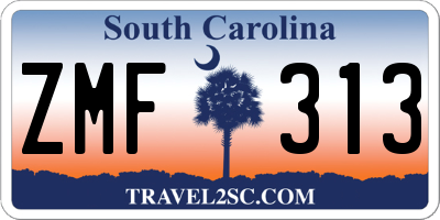 SC license plate ZMF313