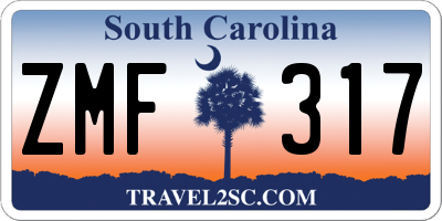 SC license plate ZMF317