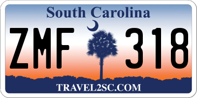 SC license plate ZMF318