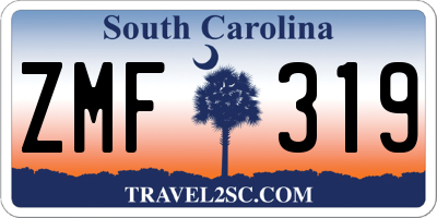 SC license plate ZMF319