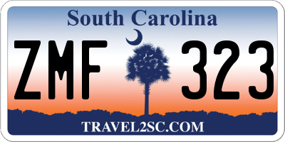 SC license plate ZMF323