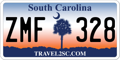 SC license plate ZMF328