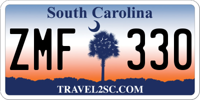 SC license plate ZMF330