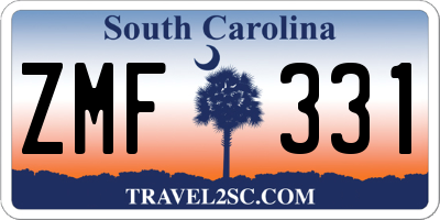SC license plate ZMF331