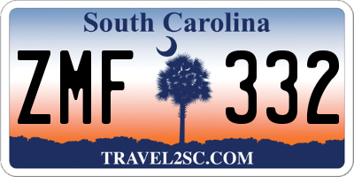 SC license plate ZMF332