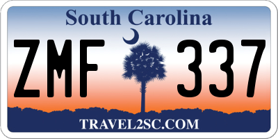 SC license plate ZMF337