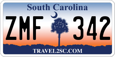 SC license plate ZMF342