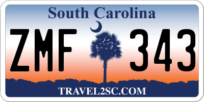 SC license plate ZMF343