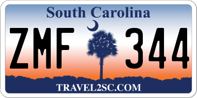SC license plate ZMF344