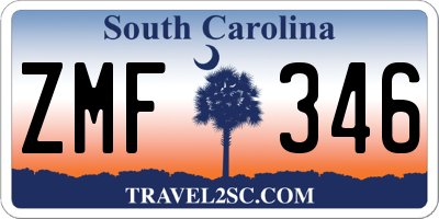 SC license plate ZMF346