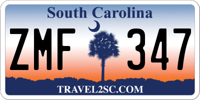 SC license plate ZMF347