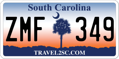 SC license plate ZMF349