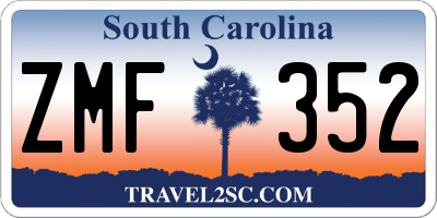 SC license plate ZMF352