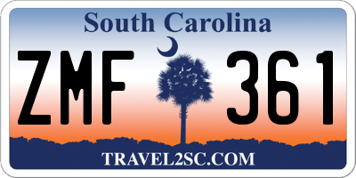 SC license plate ZMF361