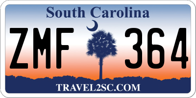 SC license plate ZMF364