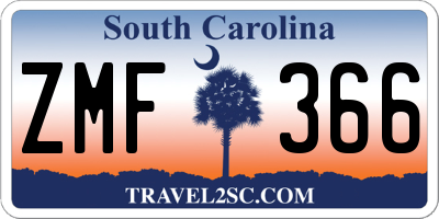 SC license plate ZMF366