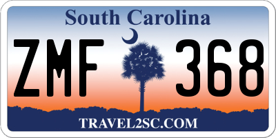 SC license plate ZMF368
