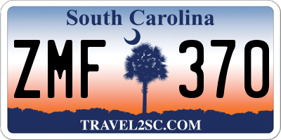 SC license plate ZMF370