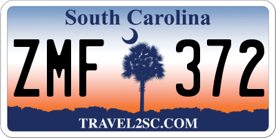 SC license plate ZMF372