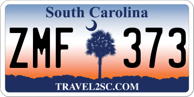SC license plate ZMF373