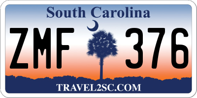 SC license plate ZMF376