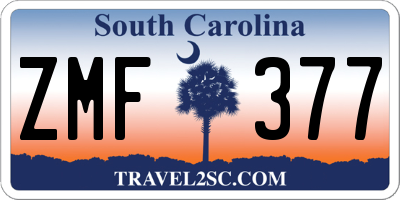SC license plate ZMF377