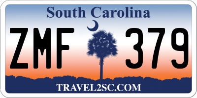 SC license plate ZMF379