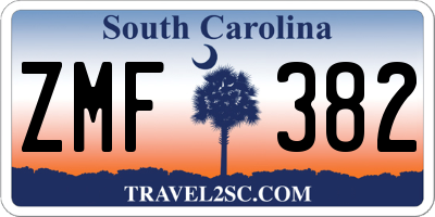 SC license plate ZMF382