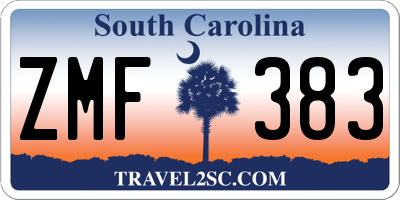 SC license plate ZMF383