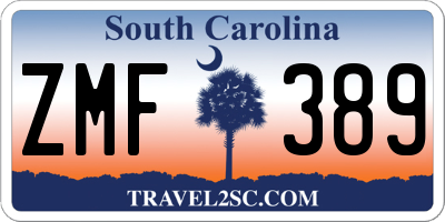 SC license plate ZMF389