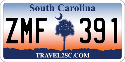 SC license plate ZMF391