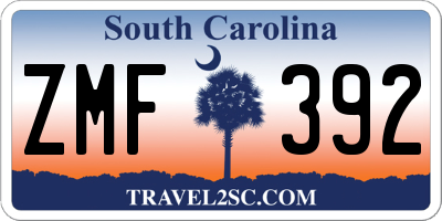 SC license plate ZMF392